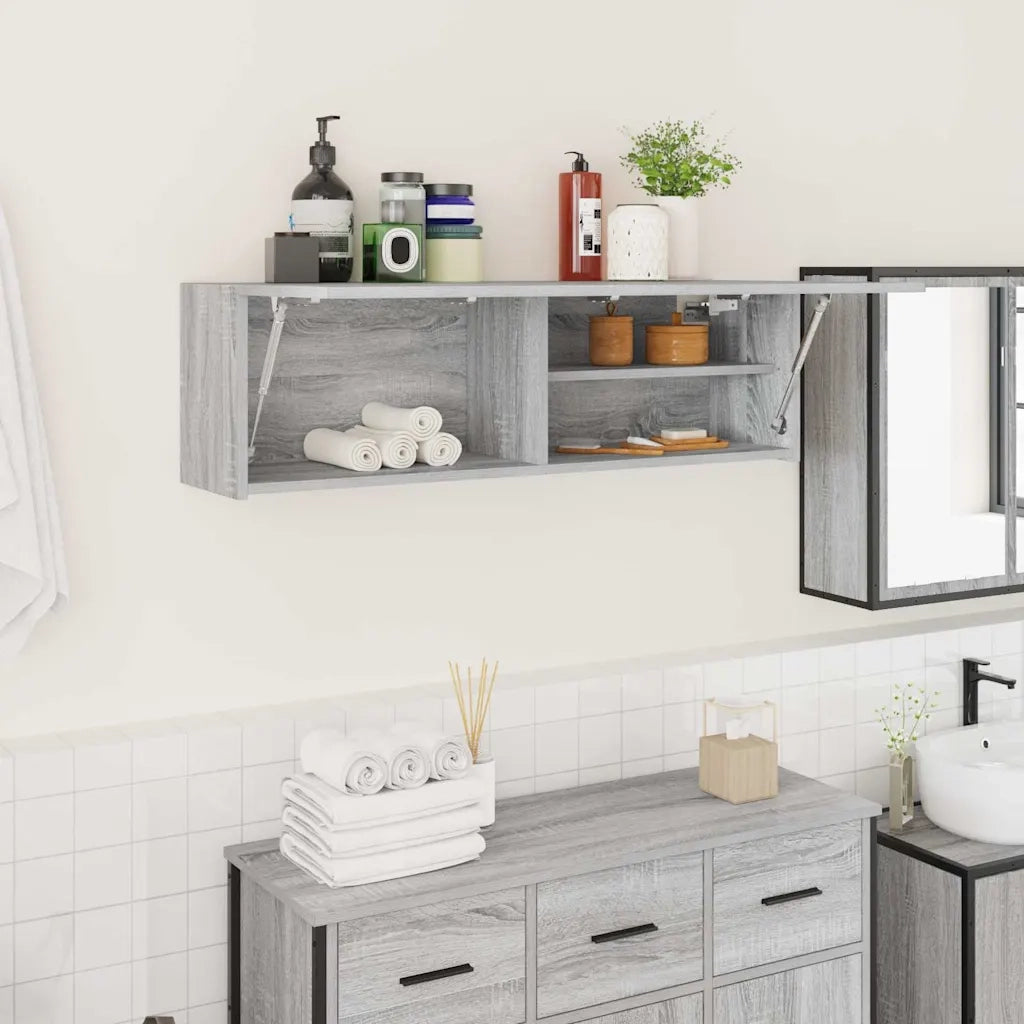 Mobile da Bagno Grigio Sonoma 100x25x30 cm in Truciolato