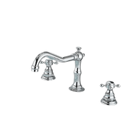 JULIAN | Rubinetto da bagno vintage a 3 fori cromo lucido Lavello in acciaio inossidabile retrò premium | Antico miscelatore 2 maniglie argento