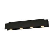 Plafoniera Moderna 4 Luci Cassiopea In Acciaio Nero