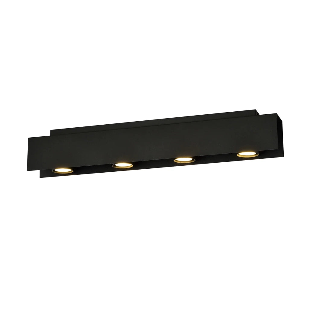 Plafoniera Moderna 4 Luci Cassiopea In Acciaio Nero