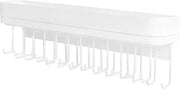 Organizzatore di gioielli appeso, hanger per collane, custodia per bracciale, organizzatore di collane da parete con 25 ganci (bianco/12 x 42 x 7 cm) - :MK124C