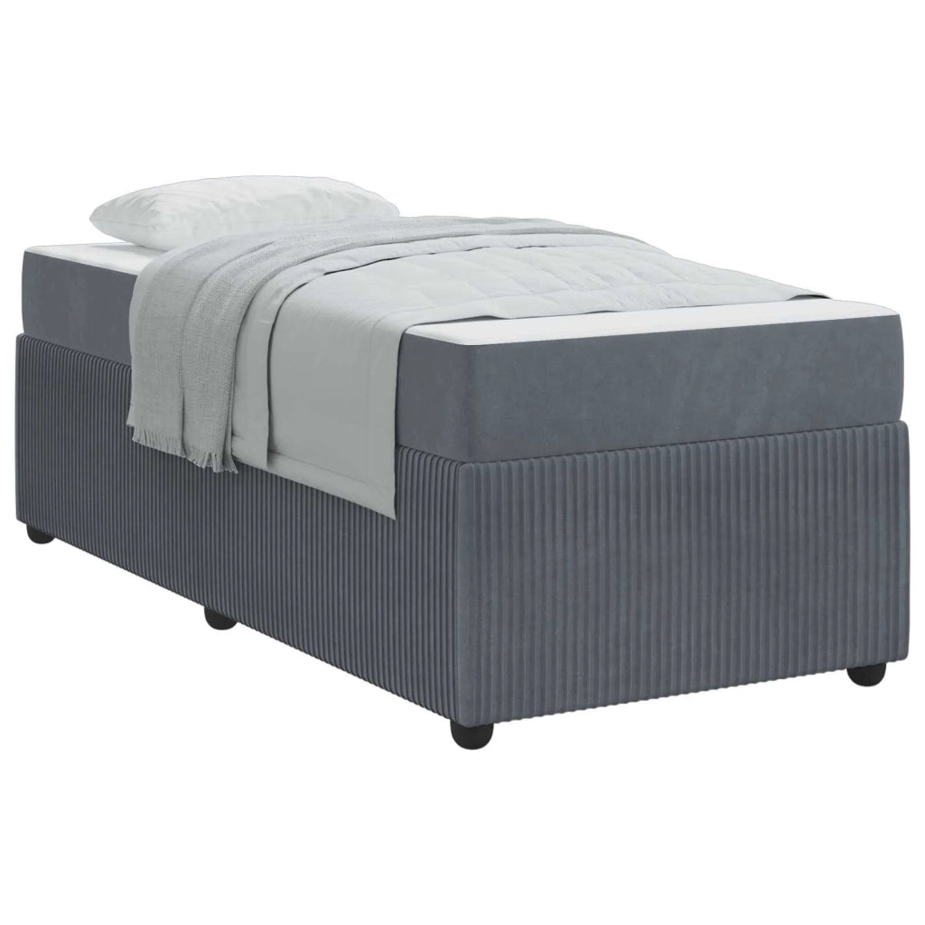 Struttura del letto Grigio scuro 90 x 190 cm Tessuto