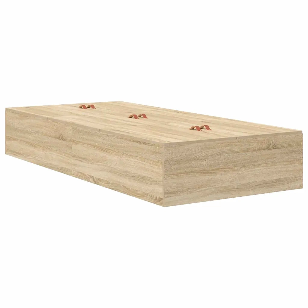 Struttura letto con contenitore Rovere Sonoma 90 x 200 cm 3335343