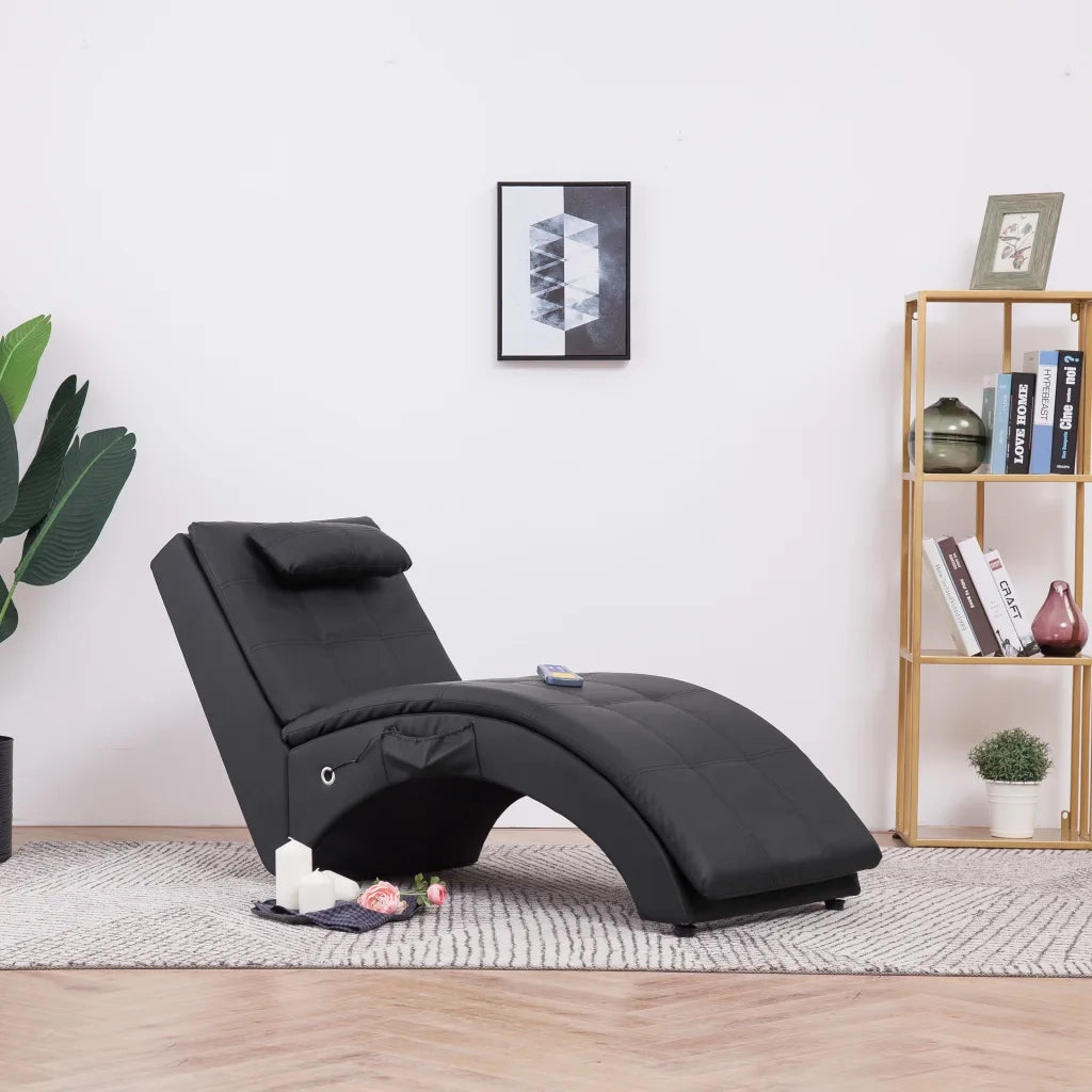 Sdraio Massaggiante con Cuscino Nero in Similpelle CFW3266505