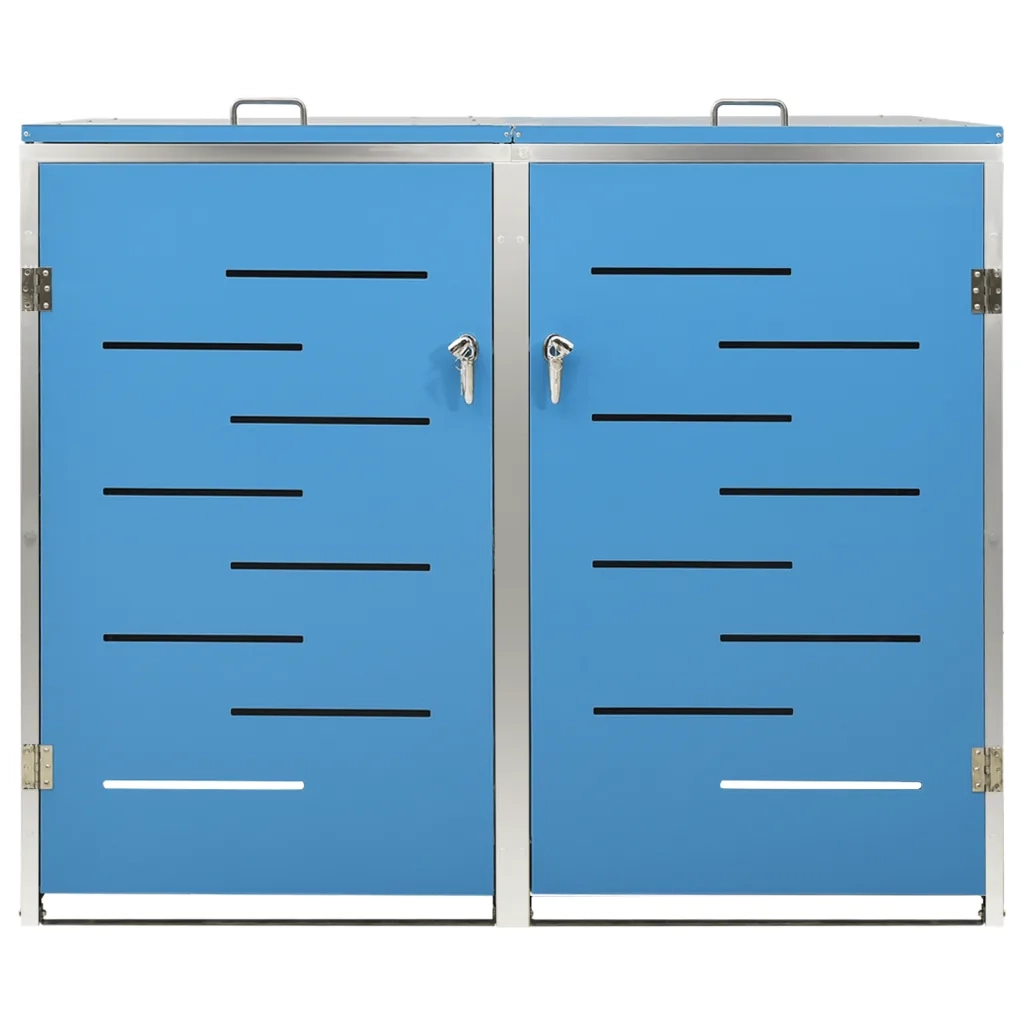 Copri Bidoni Pattumiera Doppia 138x77,5x115,5 cm Acciaio Inox