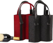 Set di 2 sacchetti in vinile riciclabili per vino - Rood e nero - Sacchetti di regalo per uomo - Tasca per Prosecco e champagne