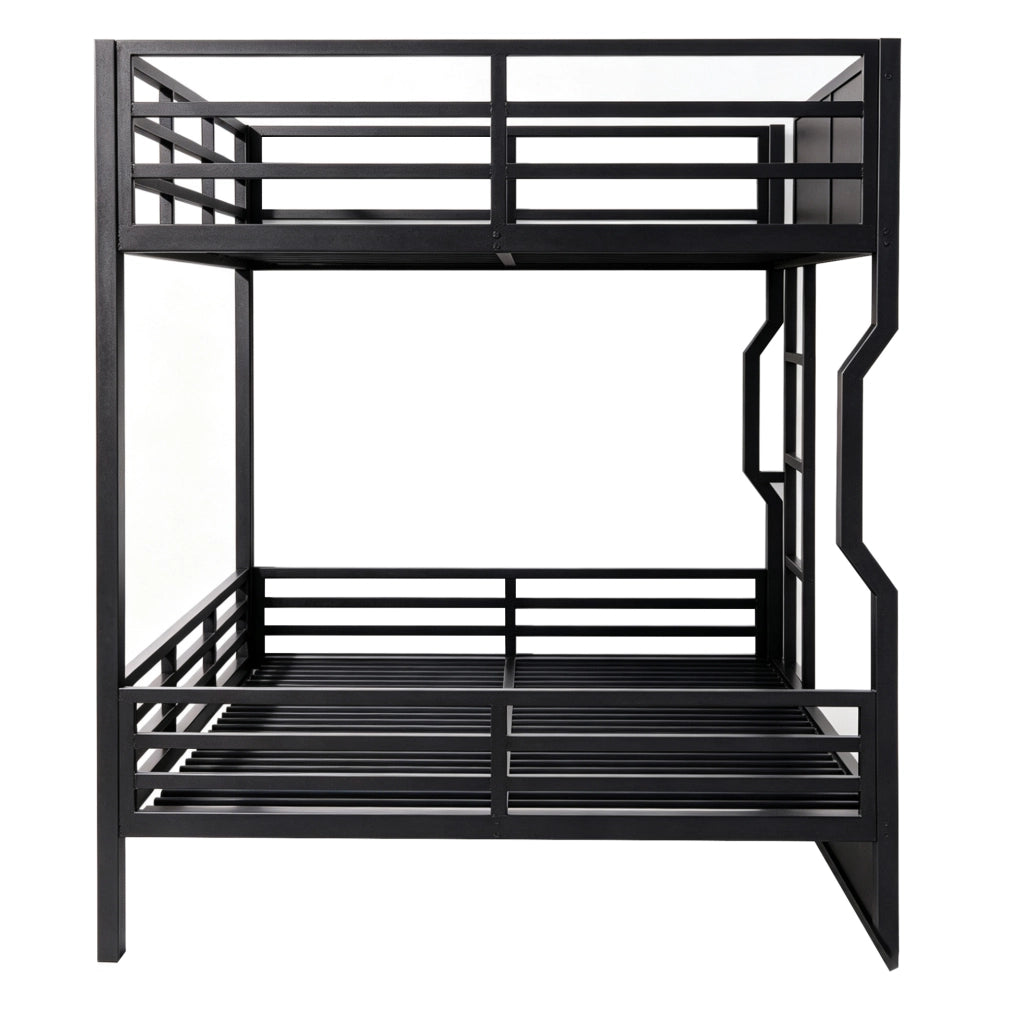 Letto a castello multifunzione 140 x 200 cm con LED nero