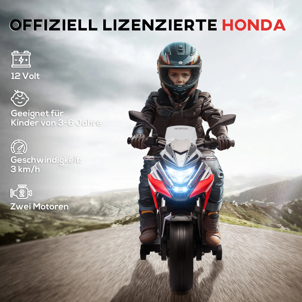 Moto Elettrica per Bambini ¨C Zephmum ¨C Rosso con Luci e Musica
