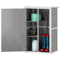 Capanno Attrezzi in Legno a 2 Mensole con Tetto Impermeabile, 75x56x115 cm, Grigio