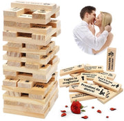 Tavolo a Stacking 48 Blocchi in Legno - Giochi per Coppie - San Valentino - Blocchi in Legno - Incluso Manuale d'istruzioni