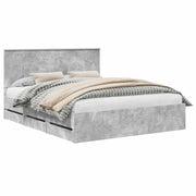 Letto matrimoniale | Letto per adulti | Struttura del letto con cassetto Grigio cemento 160 x 200 cm