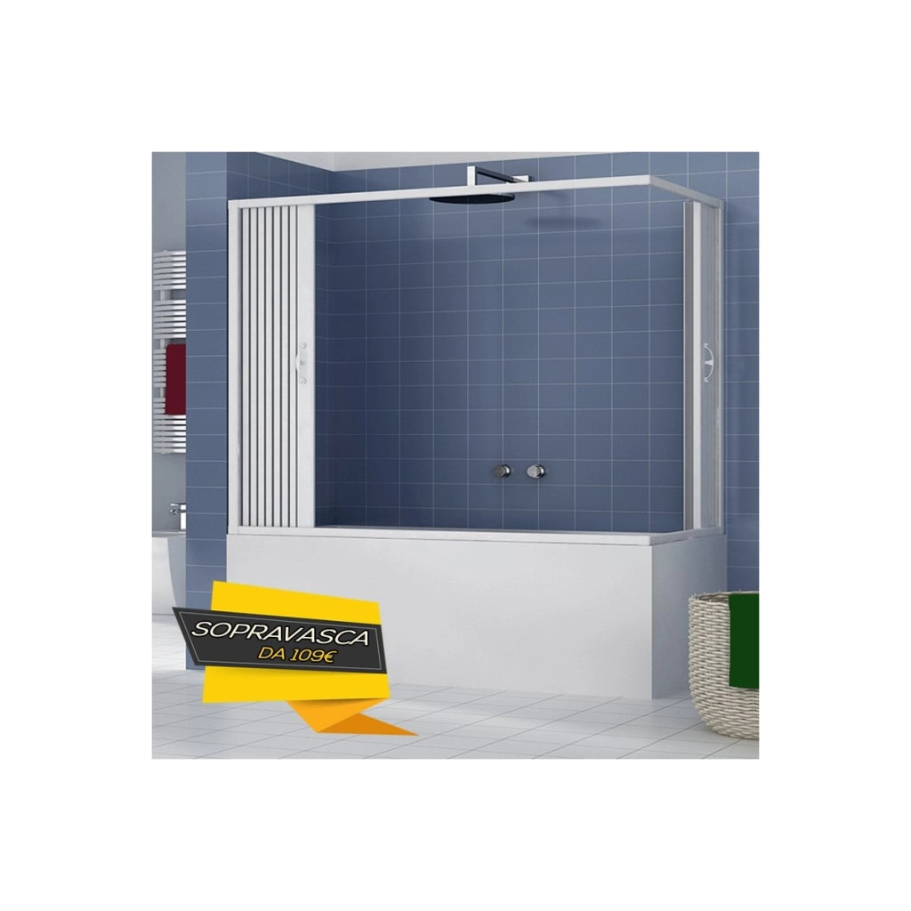 Sopra vasca in pvc bianco doppio scorrevole h150, misura 70x170