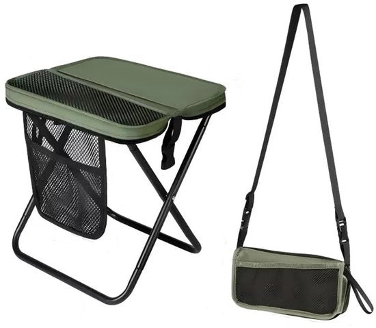 Sedia da campeggio pieghevole, 31 cm, sedia da camping compatta, sedia pieghevole portatile, per campeggio, pesca, viaggio (verde)