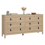 Credenza Kovsova, Buffet da soggiorno, Madia da salotto, Dispensa da cucina, 160x38 h80 cm, Rovere