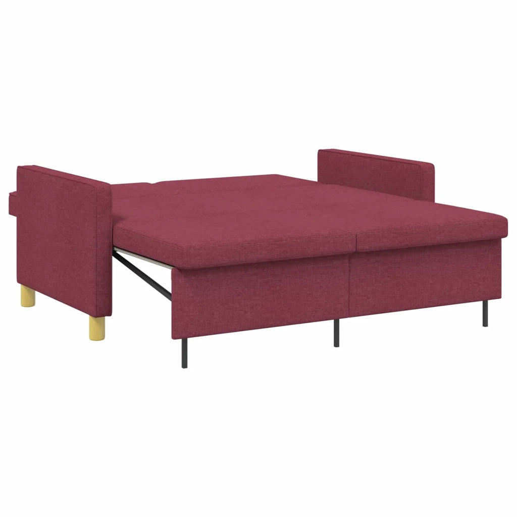 Divano Letto Estraibile Rosso Vino Tessuto 42033341