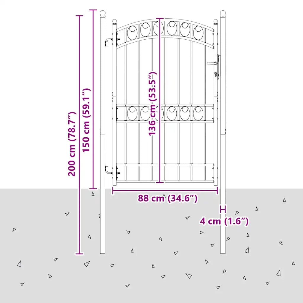 Cancello per recinzione EMMEN 200 x 100 cm