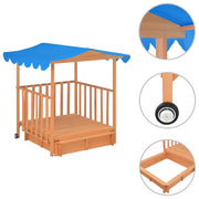 Casetta dei Giochi con Sabbiera in Legno di Abete Blu UV50 CFW8871946