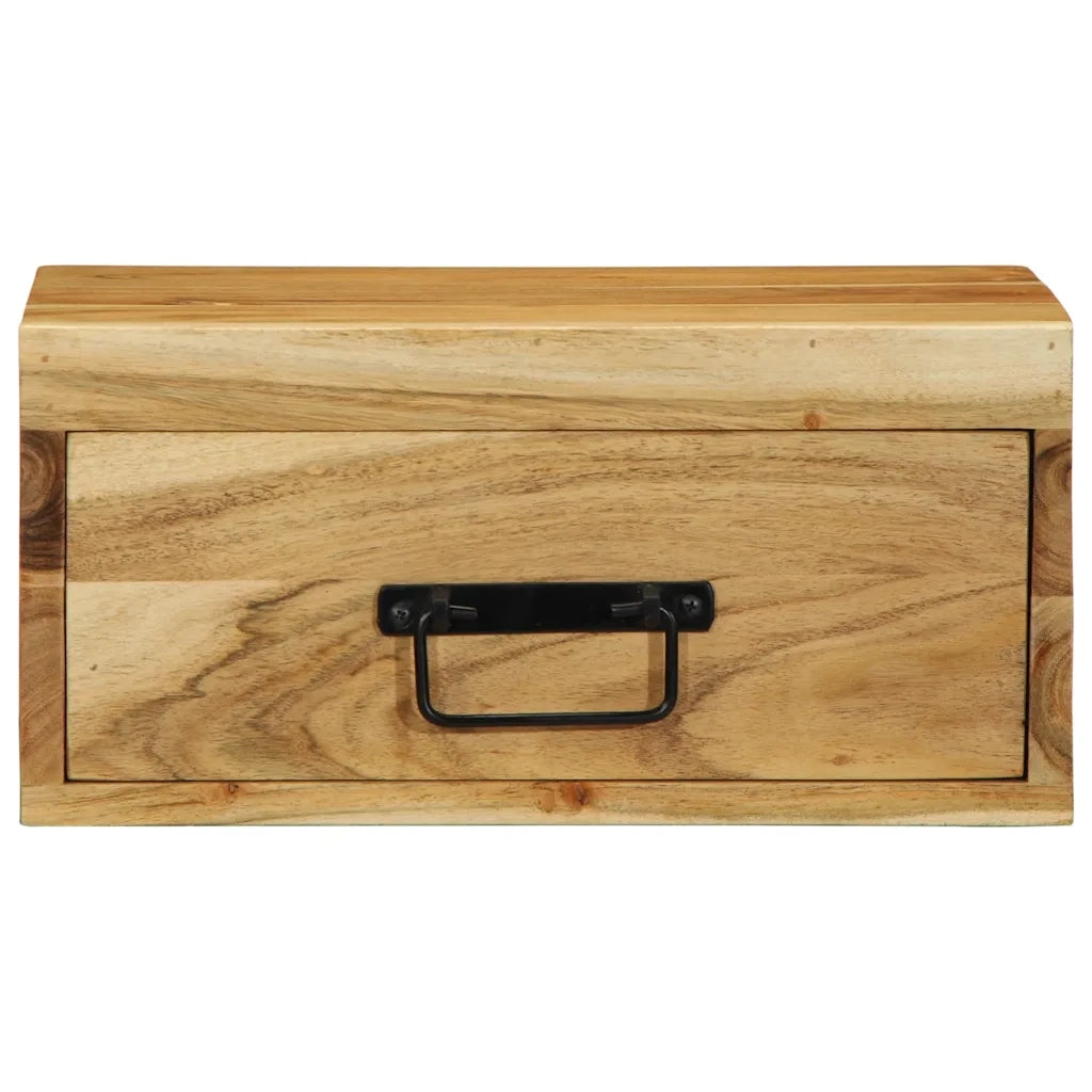 vidaXL Comodini da Parete 2pz in Legno Massello di Acacia