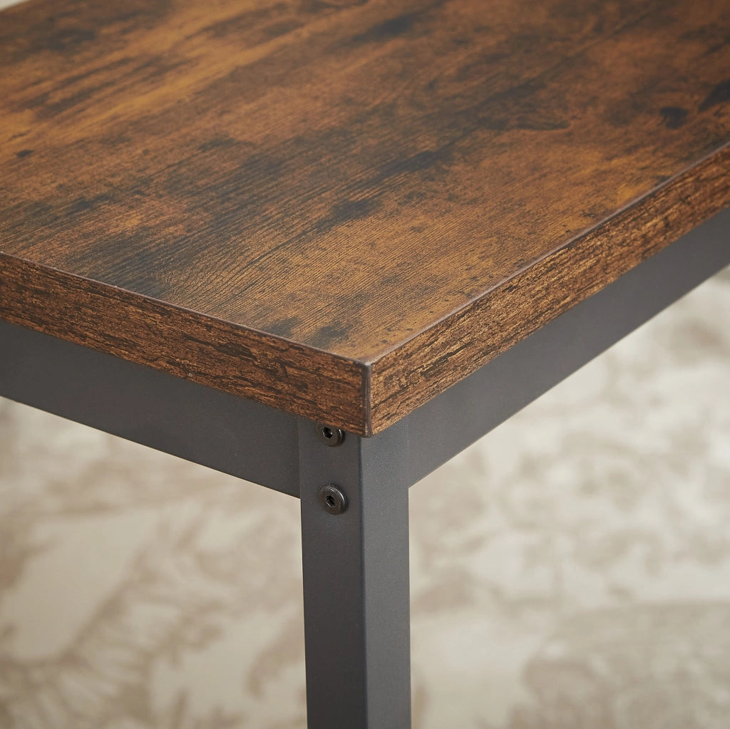 Set tavolo bar 160 cm con 3 sgabelli, marrone rustico e nero