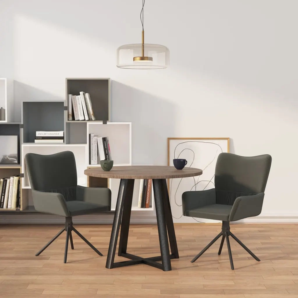 Sedie da Pranzo Girevoli 2 pz Grigio Scuro in Velluto 344810