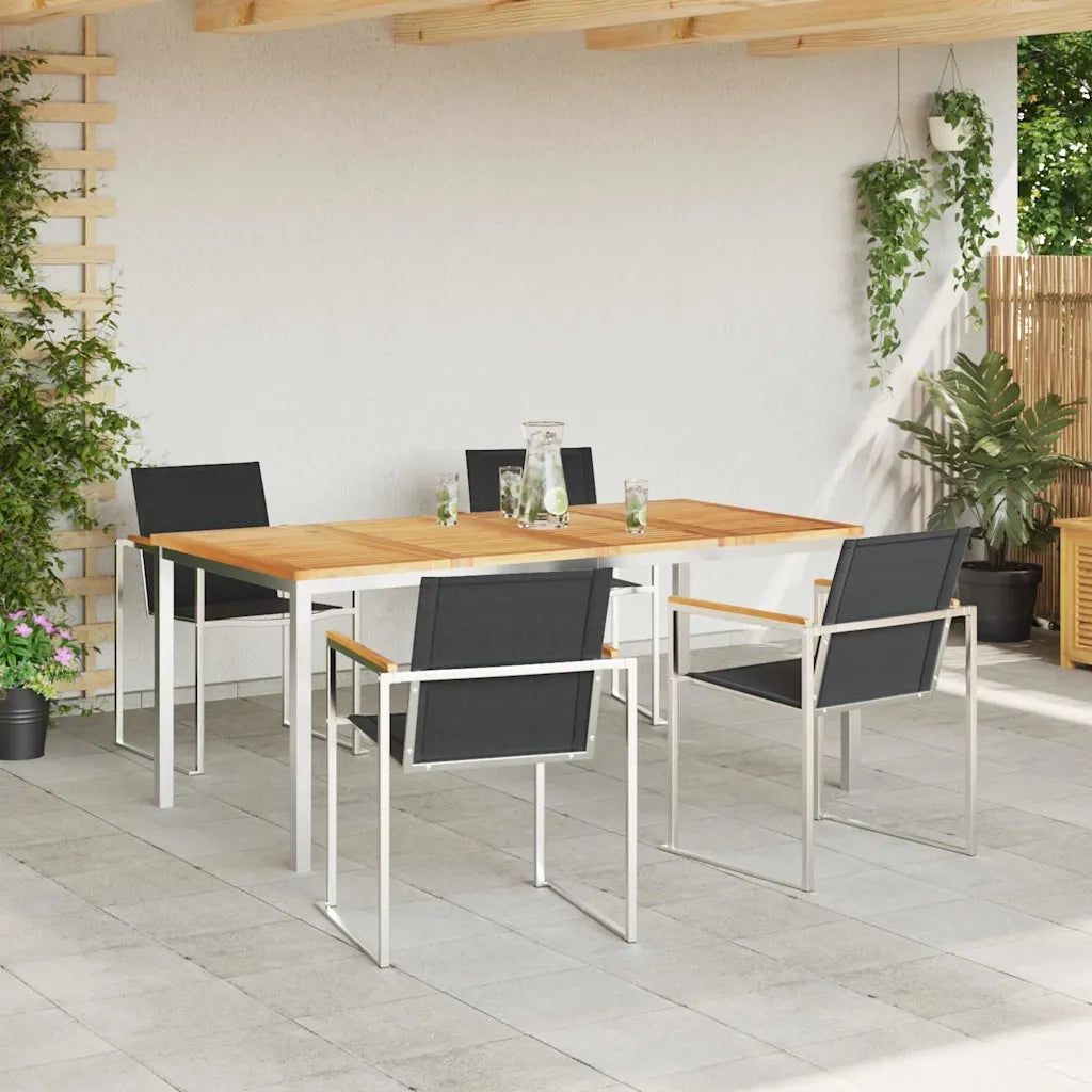 Set da Pranzo per Giardino 5 pcs Marrone Legno di teak solido 3334833