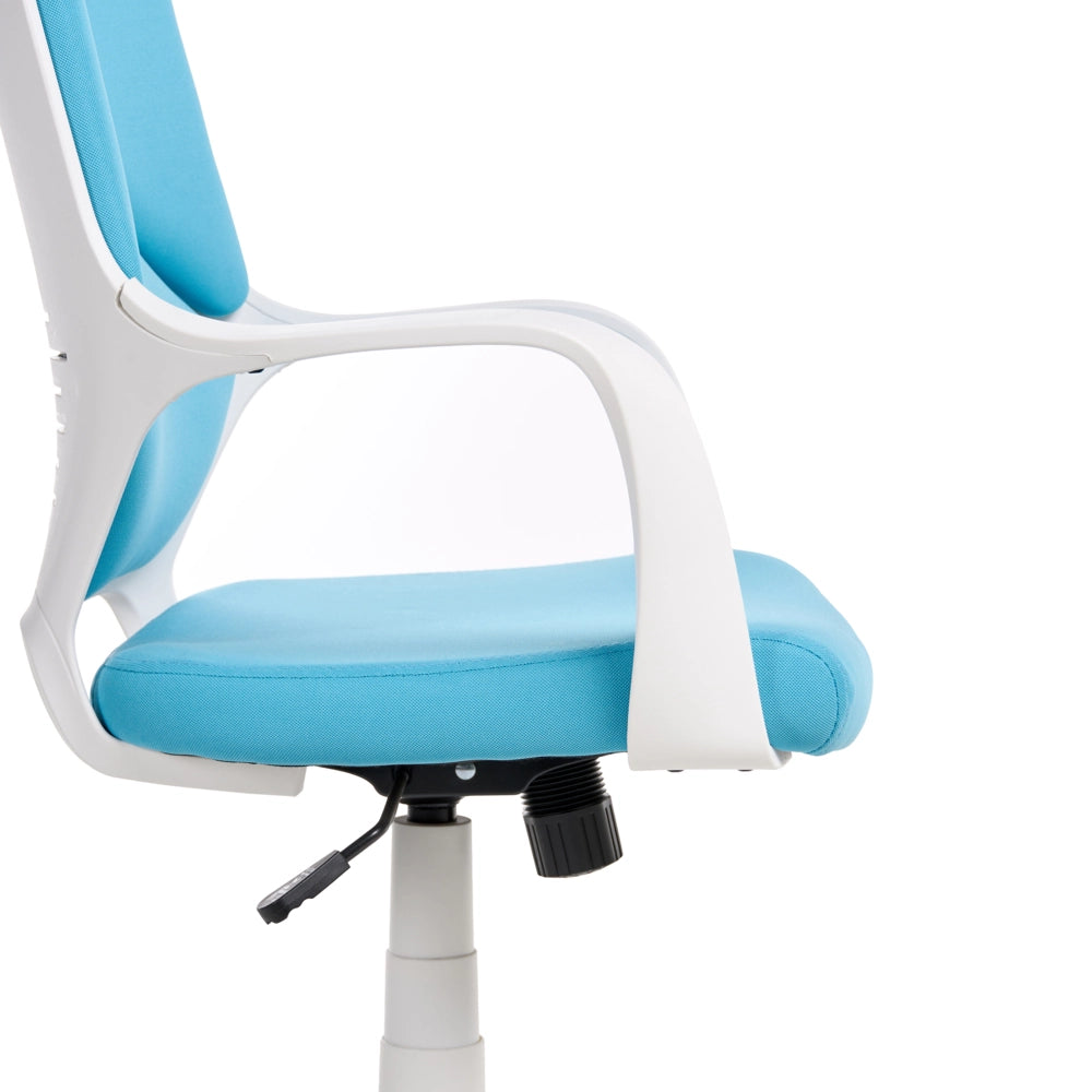 Sedia da ufficio in tessuto blu girevole per scrivania Computer Seduta regolabile Schienale reclinabile