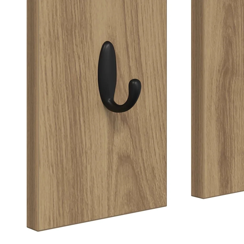 vidaXL Appendiabiti a muro rovere artigianale 84 x 10 x 80 cm
