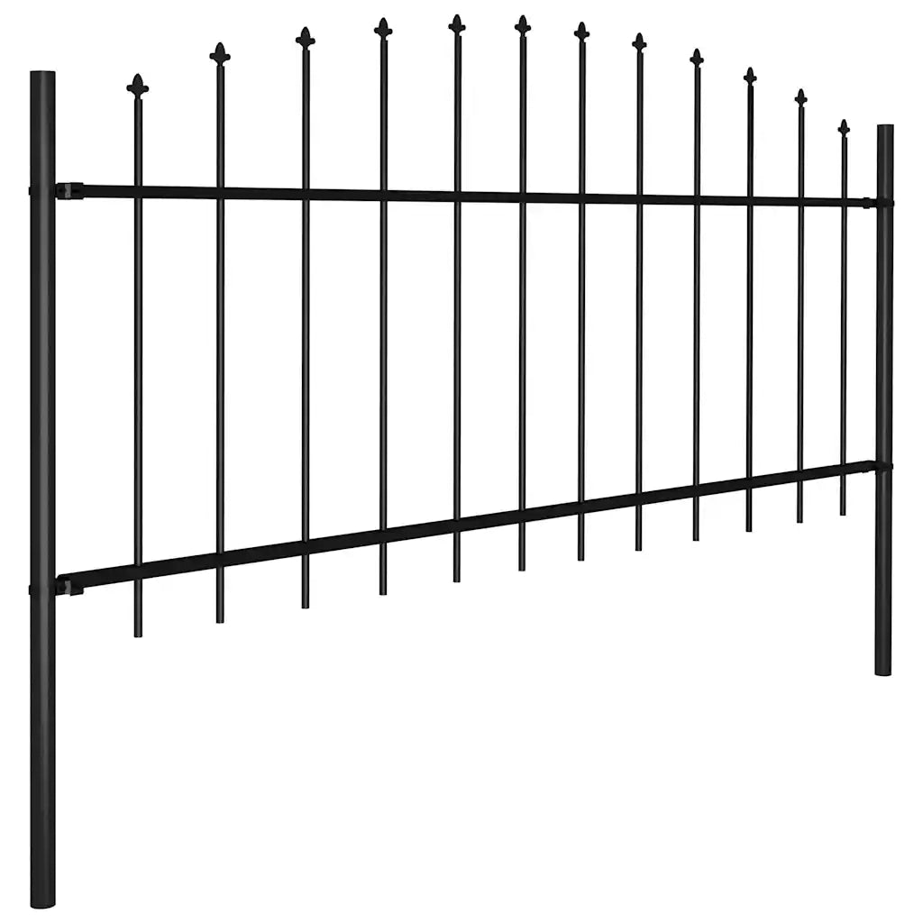 Recinzione Giardino Punta Lancia (0,5-0,75)x11,9m Acciaio Nera 277709