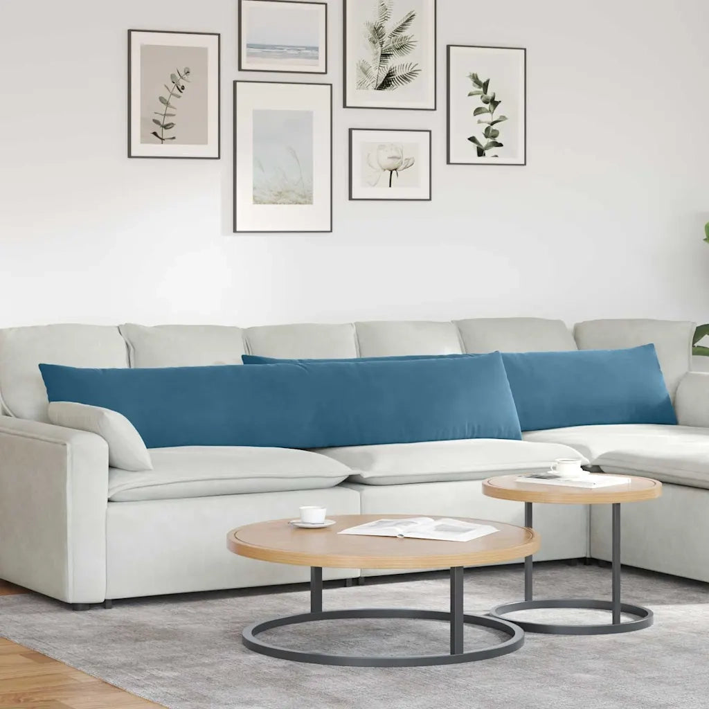 Cuscini da Divano 2 pcs Blu 200 x 40 cm Tessuto in Cords