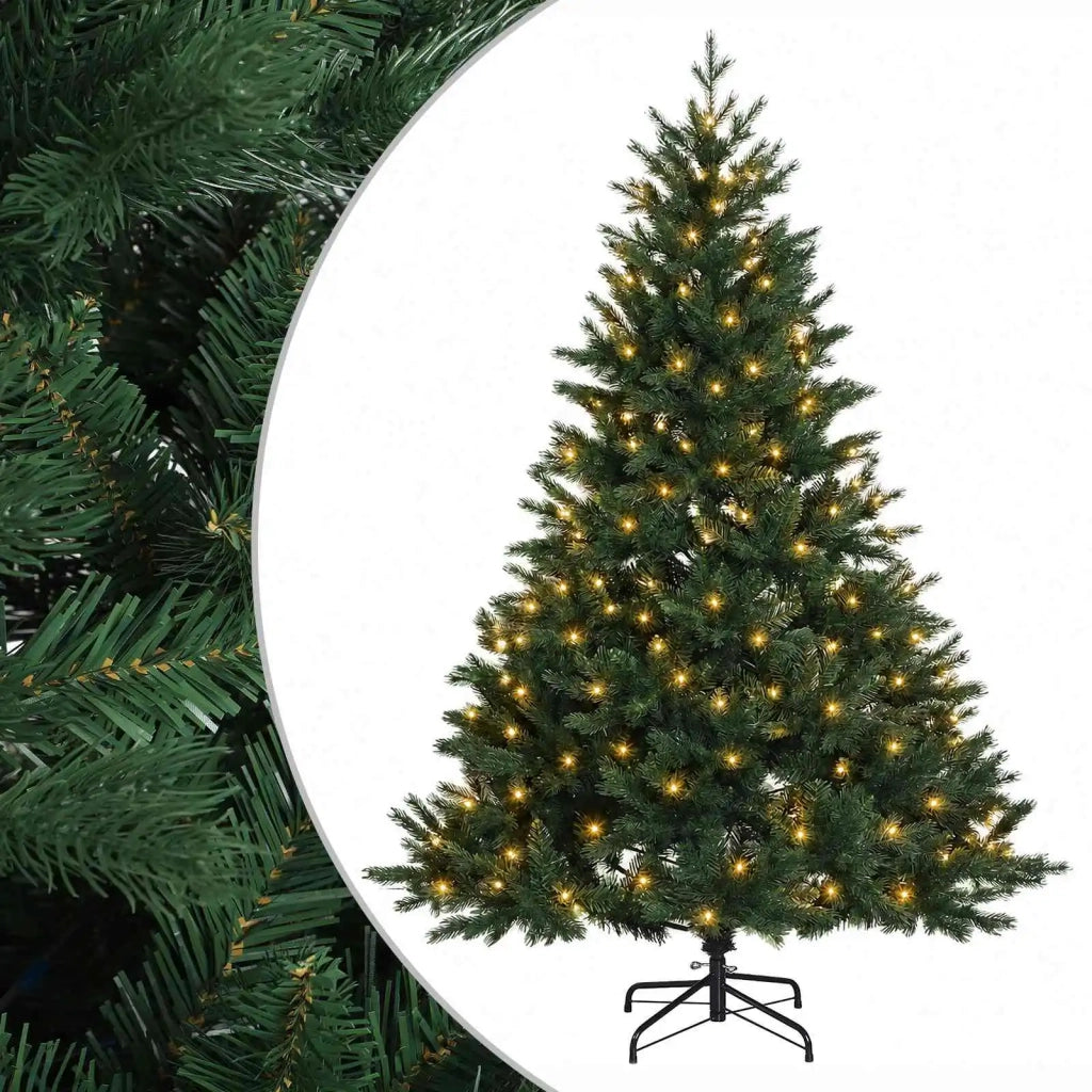 Albero di Natale Artificiale con Rami Pieghevoli 150 cm 150 LED 3465464