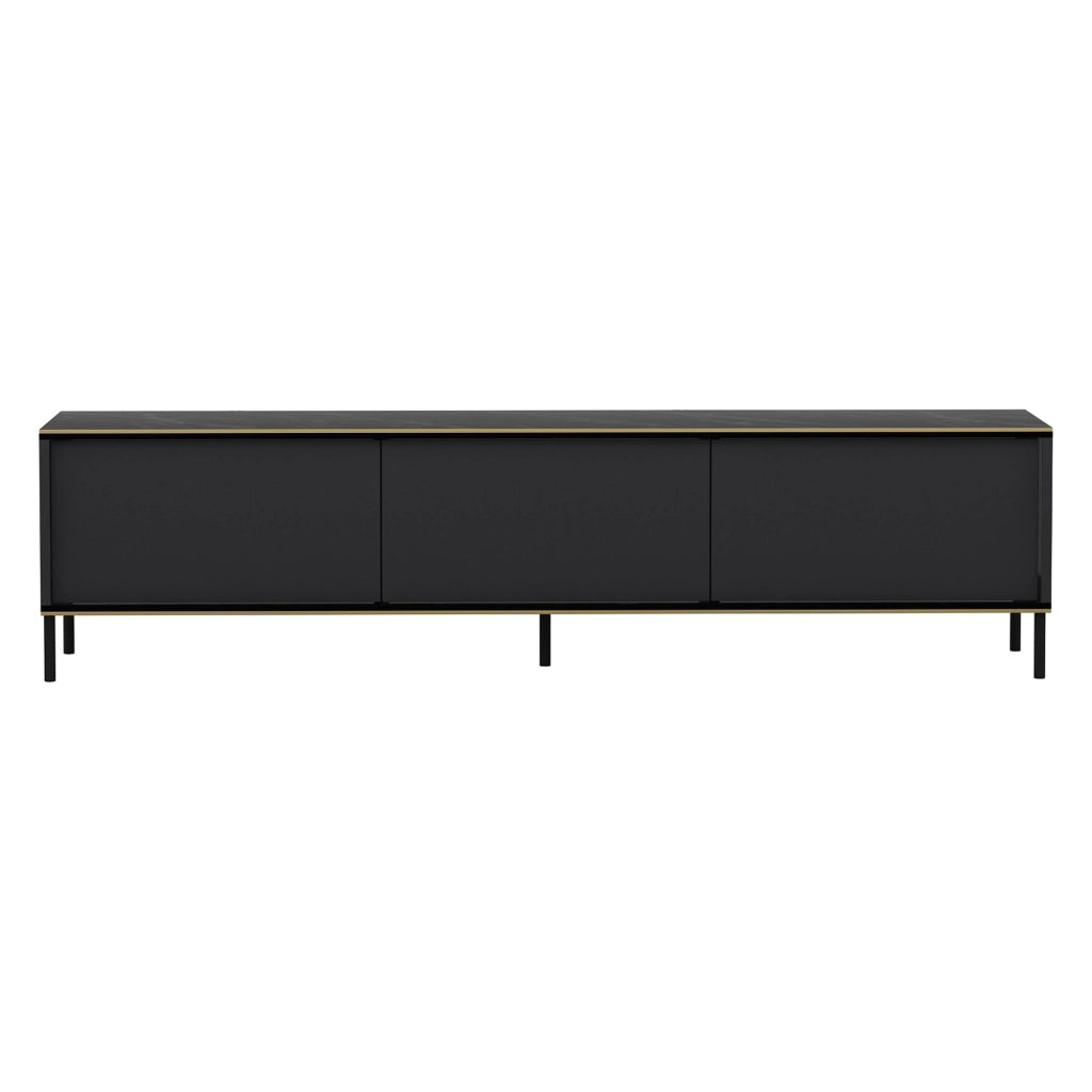Vicchio, Mobile Porta tv 3 Ante, 180x35x45h cm Nero Antracite