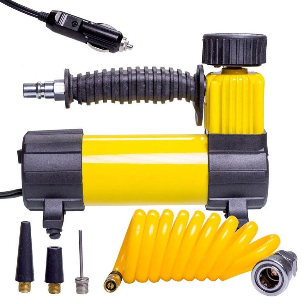 Trade Shop - Mini Compressore Aria Portatile 12v Gomme Auto Moto Bici Gonfiatore Gonfiabili -