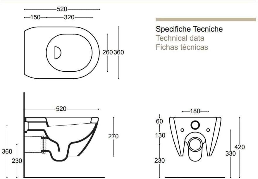Sanitari sospesi senza brida Althea Cover in ceramica Bianco Opaco wc+ bidet + sedile soft close slim