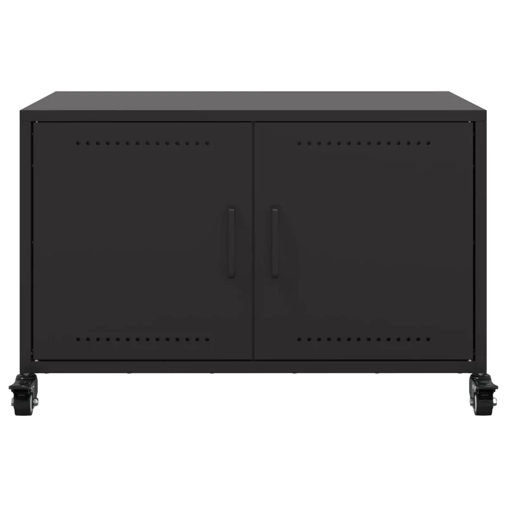 Mobile TV multimediale mensola TV credenza TV adatto per sala da pranzo soggiorno camera da letto 68 x 39 x 43,5 cm acciaio nero 02_0026152