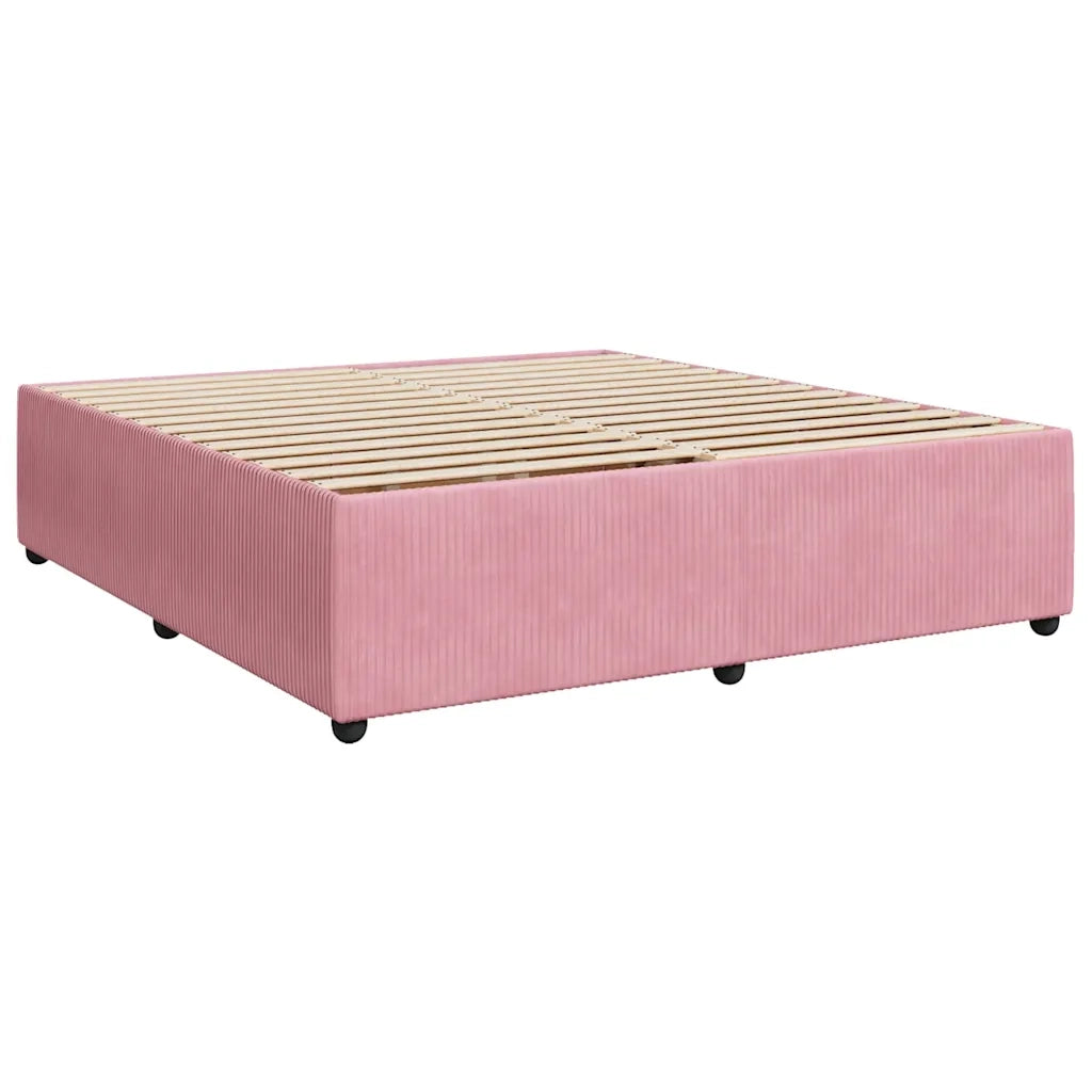 Giroletto a Molle con Materasso Rosa 180x200 cm in Velluto 3290117