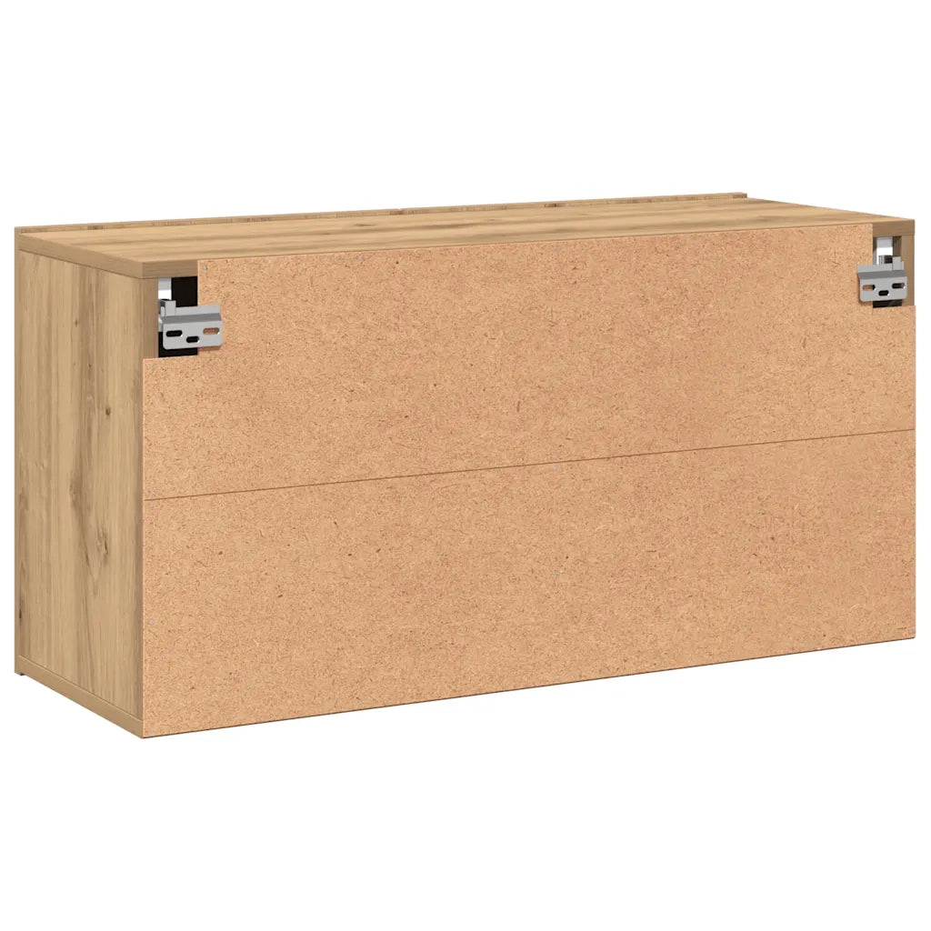 Mobile TV a Parete Rovere Artigianale 80x30x41 cm