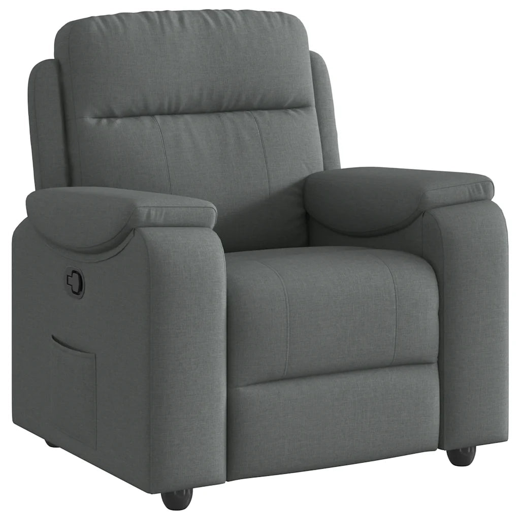Divano Sedia-Poltrona Reclinabile in Tessuto Grigio Scuro 380564