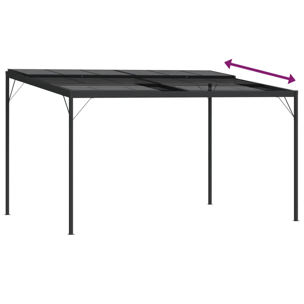 Gazebo con Tetto Antracite 4x3x2,5 m in Alluminio e Acciaio