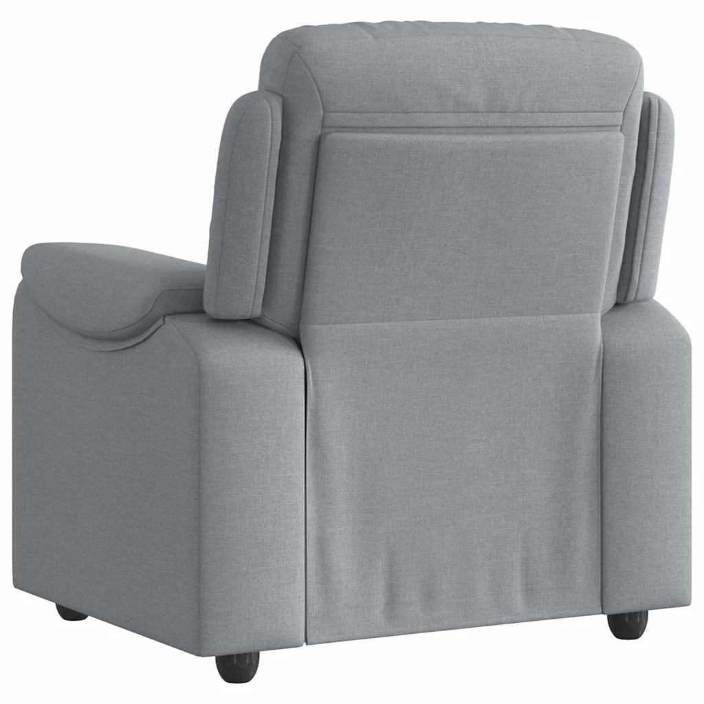 Divano Sedia-Poltrona Reclinabile in Tessuto Grigio Chiaro 873975