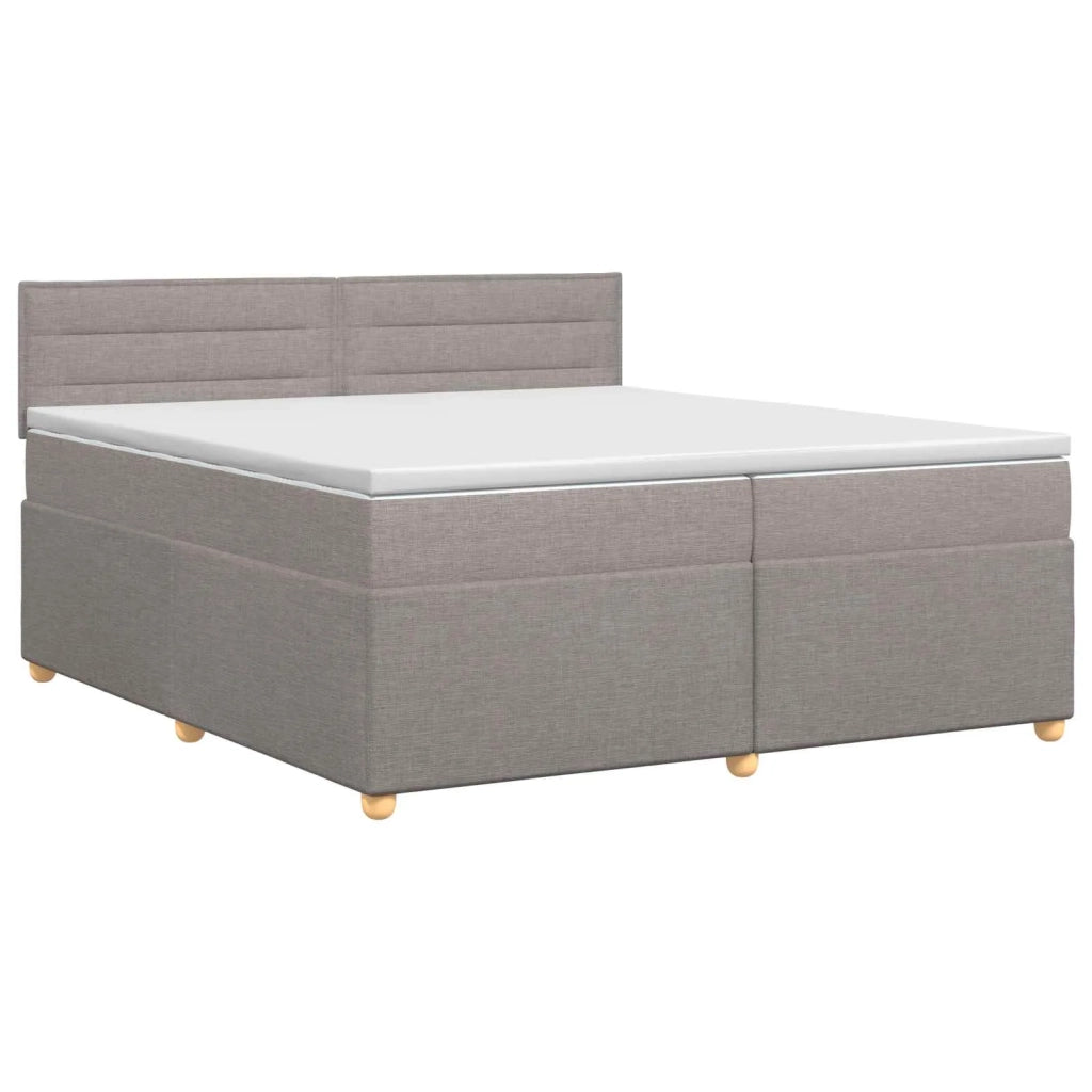 Letto box spring con materasso Tortora 200 x 200 cm Tessuto 3451032