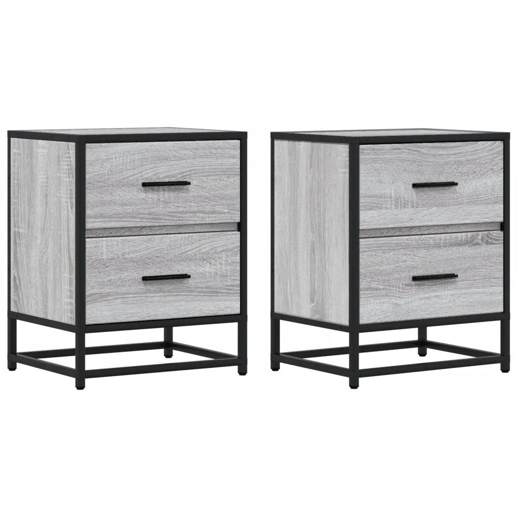 Comodini 2 pz Grigio Sonoma 40x31x50 cm in Truciolato 848681