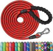 Ripristino linea per cani, 3 m / 5 m / 10 m / 15 m / 20 m / 25 m / 30 m lunghezza, robusta linea per cani con chiusura a molla, linea di addestramento per cuccioli, piccoli, medi e grandi cani, cintura morbida