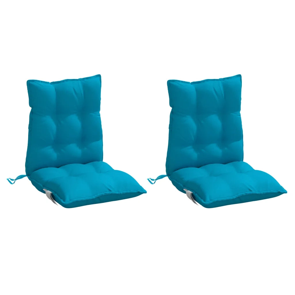 Cuscini Sedia Schienale Basso 2 pz Azzurro in Tessuto Oxford 377683