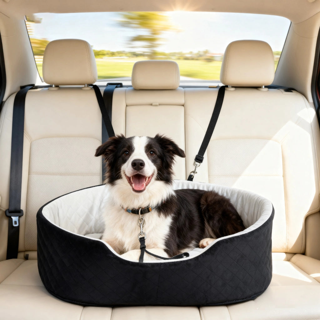Sedile Auto per Cani ¨C Zephmum ¨C Nero con Base Antiscivolo