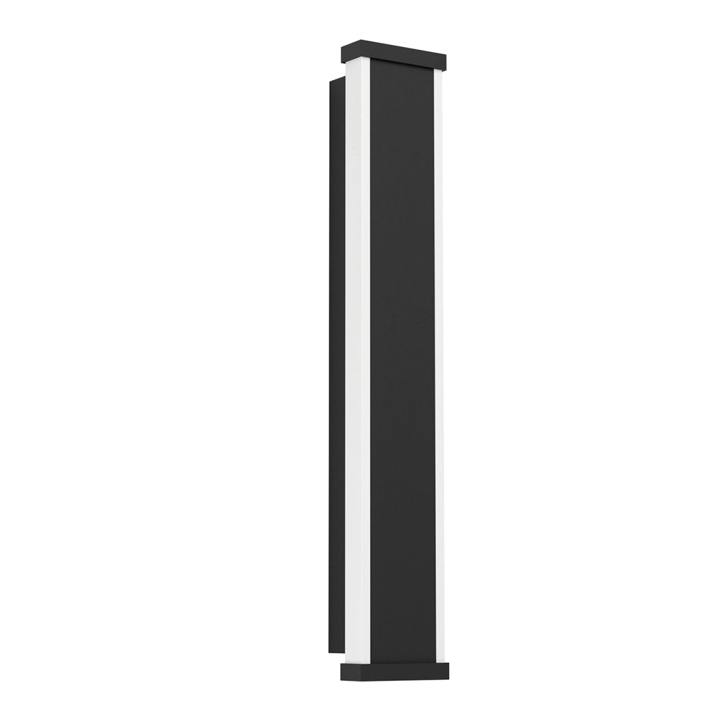Applique Esterno Moderna Neviano Acciaio Nero Policarbonato Bianco Led 38Cm