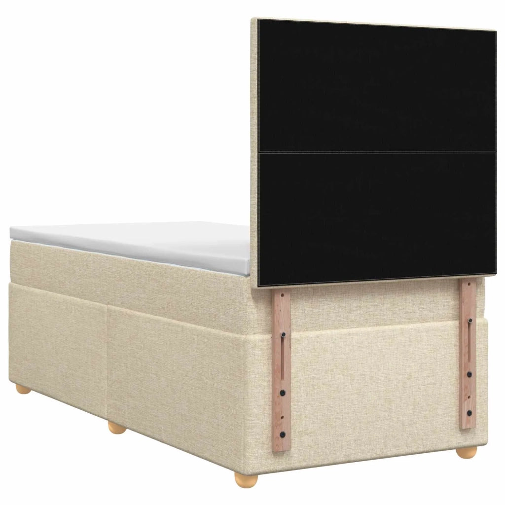 Letto box spring con materasso Crema 100 x 200 cm Tessuto 3453828