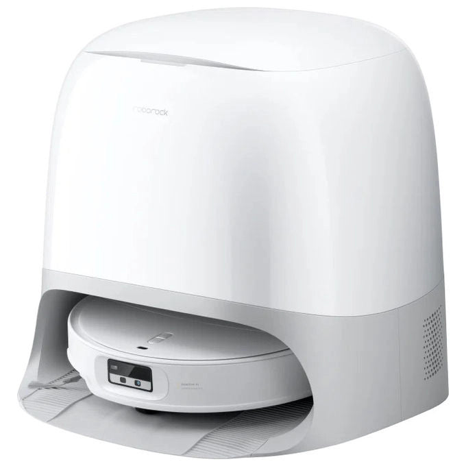 Roborock Qrevo Curv 2 FlowX, robot aspirapolvere e lavapavimenti, 20.000 Pa, navigazione LiDAR, stazione multifunzionale, bianco