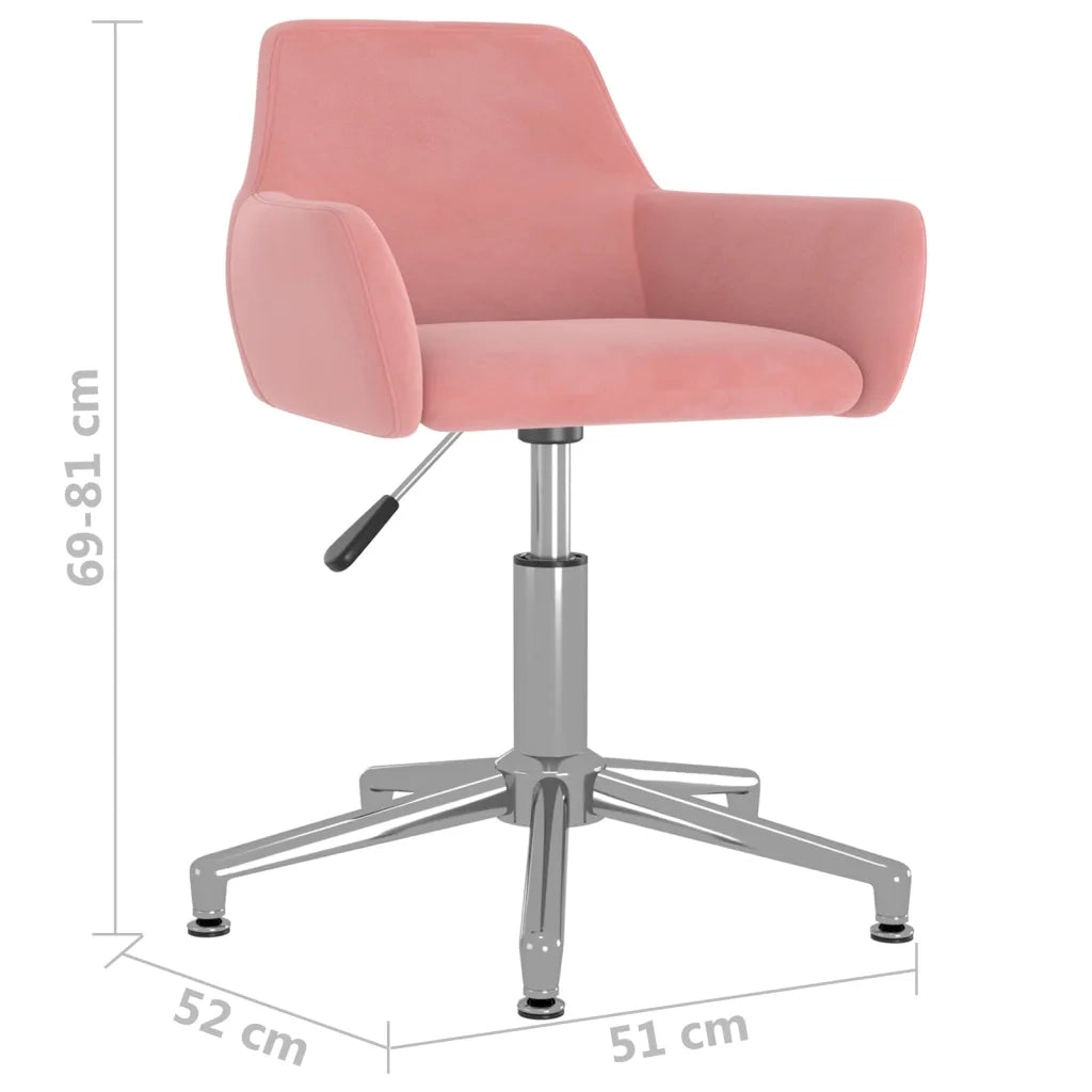Sedie da Pranzo Girevoli 2 pz Rosa in Velluto