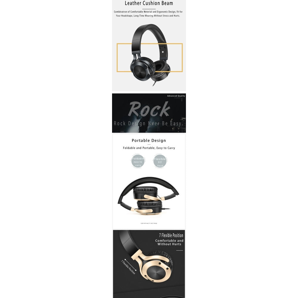 Trade Shop - Cuffie Auricolari Bluetooth Stereo Super Bass Wireless Radio Mp3 Pieghevoli Q-69 -