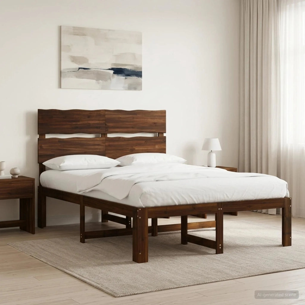 Letto matrimoniale con testiera ROSTOCK Marrone Scuro 3405485